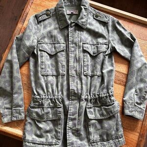 Ecote Green Camouflage Leopard Print Light Jacket XS